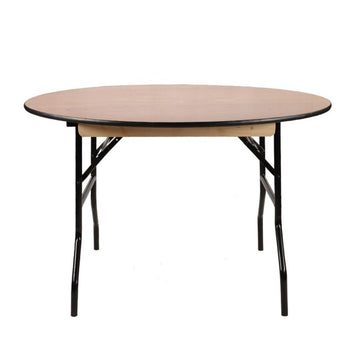 Round Wooden Folding Trestle Table - Dia1220mm (4')